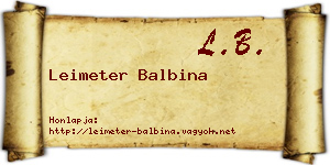 Leimeter Balbina névjegykártya